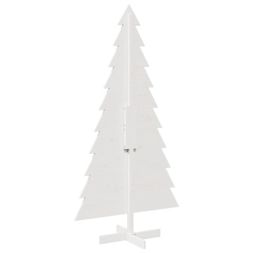 Brad de Crăciun decorativ, alb, 180 cm, lemn de pin masiv - Img 8