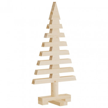 Brad de Crăciun din lemn decorativ, 60 cm, lemn de pin masiv - Img 2