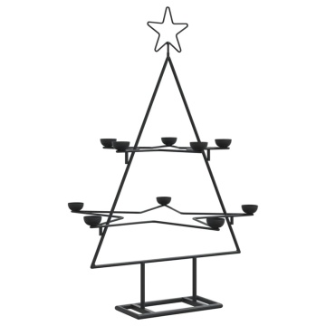 Brad de Crăciun din metal pentru decor, negru, 75 cm - Img 2