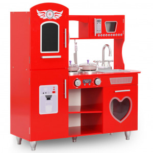 Bucătărie de jucărie pentru copii, roșu, 84 x 31 x 89 cm, MDF - Img 1