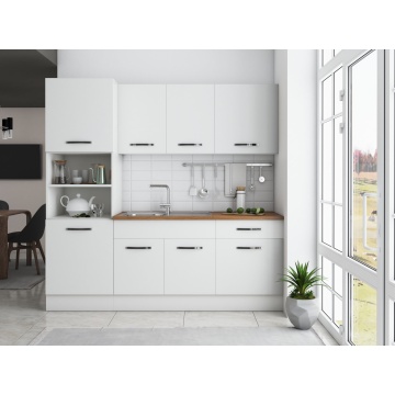 Bucatarie Sofia 200 cm, Alb, Blat termic nuc, Corp cuptor incorporabil - Img 3