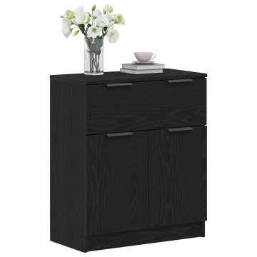 Bufet din stejar negru 60x30x70 cm Lemn prelucrat - Img 3