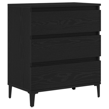 Bufet Negru Stejar 60x35x70 cm Lemn prelucrat - Img 2