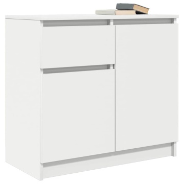 Bufetă cu sertar alb 71x35x65 cm din lemn prelucrat - Img 4