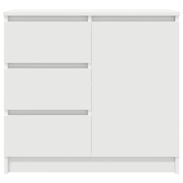 Bufetă cu sertar alb 71x35x65 cm din lemn prelucrat - Img 5
