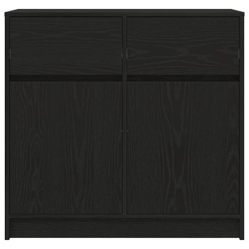 Bufetă cu sertar Stejar negru 80x34x76 cm Lemn prelucrat - Img 5