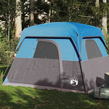 Cabină cort de camping, 4 persoane, albastru, impermeabil - Img 1