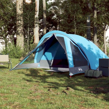 Cabină cort de camping, 4 persoane, albastru, impermeabil - Img 4