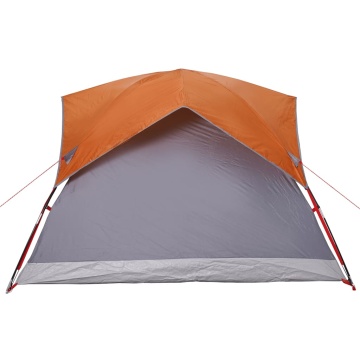Cabină cort de camping 4 persoane gri și portocaliu impermeabil - Img 7