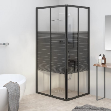 Cabină de duș cu dungi, negru, 90x70x180 cm, ESG - Img 1
