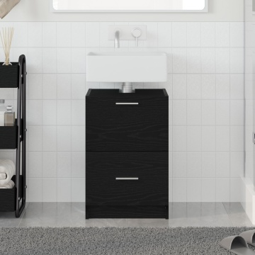 Cabinet chiuvetă Stejar Negru 40x37x59 cm Lemn tehnic - Img 1
