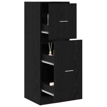 Cabinet de farmacist Negru Stejar 40x41x118 cm Lemn îmbinat - Img 2