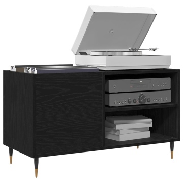 Cabinet pentru discuri Negru Stejar 84,5x38x48 cm Lemn prelucrat - Img 3