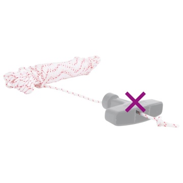 Cablu de pornire cu tragere, alb și roșu Ø3 mm 10 m nailon - Img 2