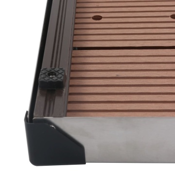 Cădiță de duș de exterior maro 80x62 cm WPC și oțel inoxidabil - Img 5