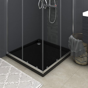 Cădiță de duș pătrată, negru, 80x80 cm, ABS - Img 1