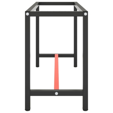 Cadru banc de lucru, negru mat/roșu mat, 140x50x79 cm, metal - Img 4