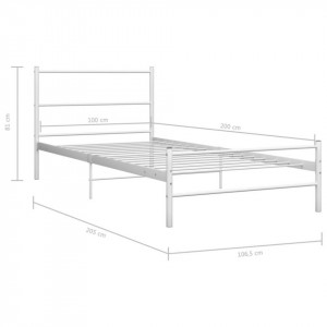 Cadru de pat, alb, 100 x 200 cm, metal - Img 6