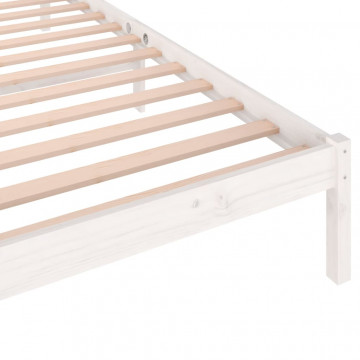 Cadru de pat, alb, 100x200 cm, lemn masiv de pin - Img 5