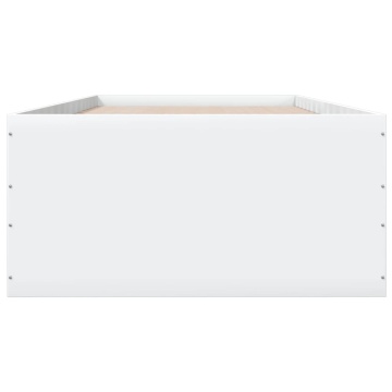 Cadru de pat, alb, 100x200 cm, lemn prelucrat - Img 3