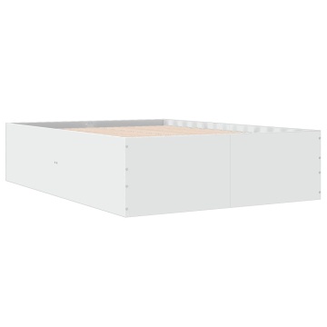Cadru de pat, alb, 120x190 cm, lemn prelucrat - Img 4