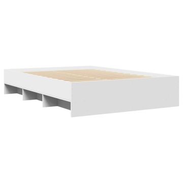 Cadru de pat, alb, 120x190 cm, lemn prelucrat - Img 6