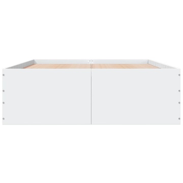 Cadru de pat, alb, 120x200 cm, lemn prelucrat - Img 3