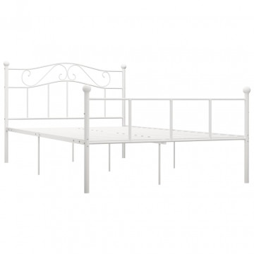 Cadru de pat, alb, 140 x 200 cm, metal - Img 2