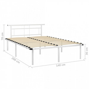 Cadru de pat, alb, 140 x 200 cm, metal - Img 5