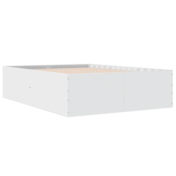 Cadru de pat, alb, 140x200 cm, lemn prelucrat - Img 2