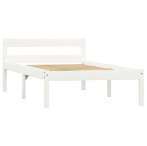 Cadru de pat, alb, 90 x 200 cm, lemn masiv de pin - Img 2