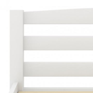 Cadru de pat, alb, 90x200 cm, lemn de pin masiv - Img 6