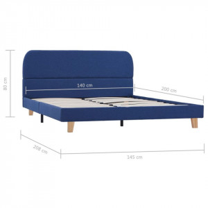 Cadru de pat, albastru, 140 x 200 cm, material textil - Img 7