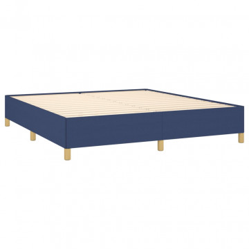 Cadru de pat, albastru, 180 x 200 cm, material textil - Img 4