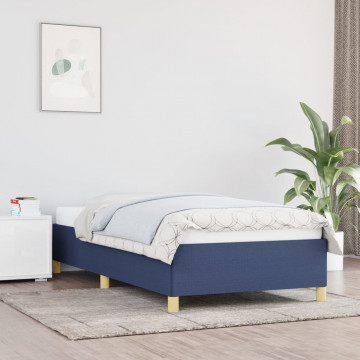 Cadru de pat, albastru, 90x190 cm, material textil - Img 1