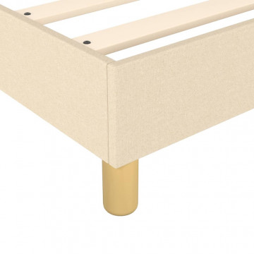 Cadru de pat box spring, crem, 140x200 cm, textil - Img 6