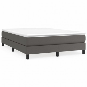 Cadru de pat box spring, gri, 140x200 cm, piele ecologică - Img 2