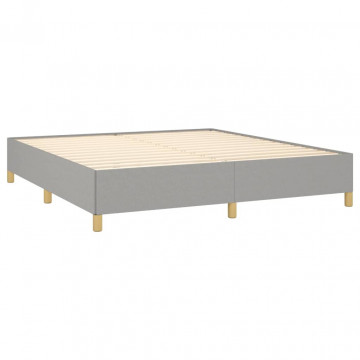 Cadru de pat box spring, gri deschis, 160x200 cm, textil - Img 4