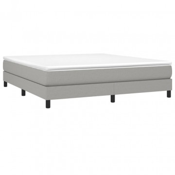 Cadru de pat box spring, gri deschis, 180x200 cm, textil - Img 3
