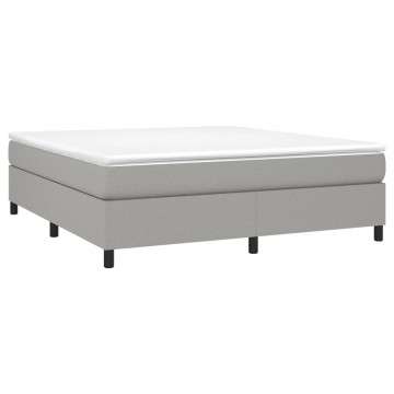 Cadru de pat box spring, gri deschis, 180x200 cm, textil - Img 3
