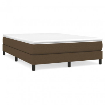 Cadru de pat box spring, maro închis, 140x190 cm, textil - Img 2