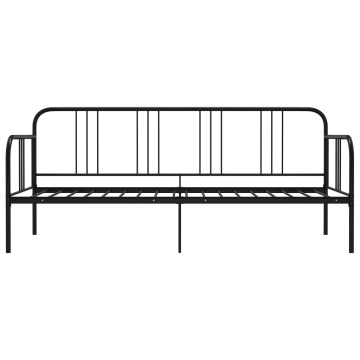 Cadru de pat canapea, negru, 90 x 200 cm, metal - Img 3