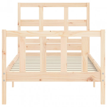 Cadru de pat cu tăblie 3FT, single, lemn masiv - Img 5