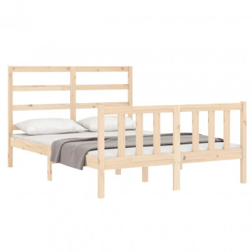 Cadru de pat cu tăblie, dublu, lemn masiv - Img 3