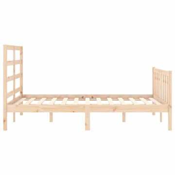 Cadru de pat cu tăblie, dublu, lemn masiv - Img 6