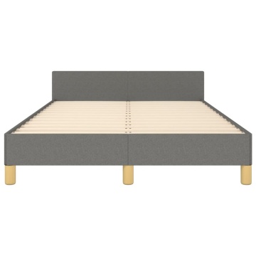 Cadru de pat cu tăblie, gri închis, 120x200 cm, textil - Img 5