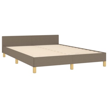 Cadru de pat cu tăblie, gri taupe, 140x190 cm, textil - Img 4