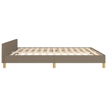 Cadru de pat cu tăblie, gri taupe, 180x200 cm, textil - Img 5