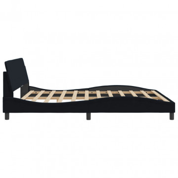 Cadru de pat cu tăblie, negru, 180x200 cm, catifea - Img 8