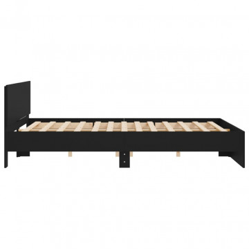 Cadru de pat cu tăblie, negru, 200x200 cm - Img 5